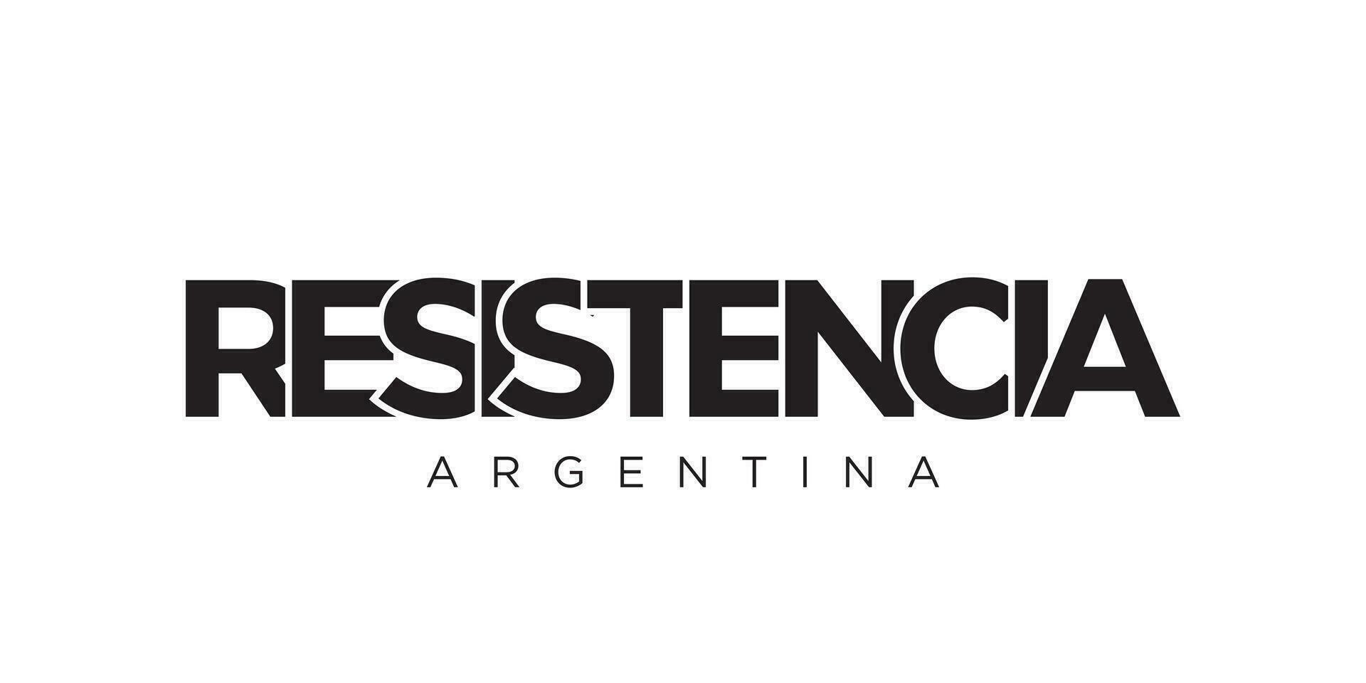 resistencia en el argentina emblema. el diseño caracteristicas un geométrico estilo, vector ilustración con negrita tipografía en un moderno fuente. el gráfico eslogan letras.