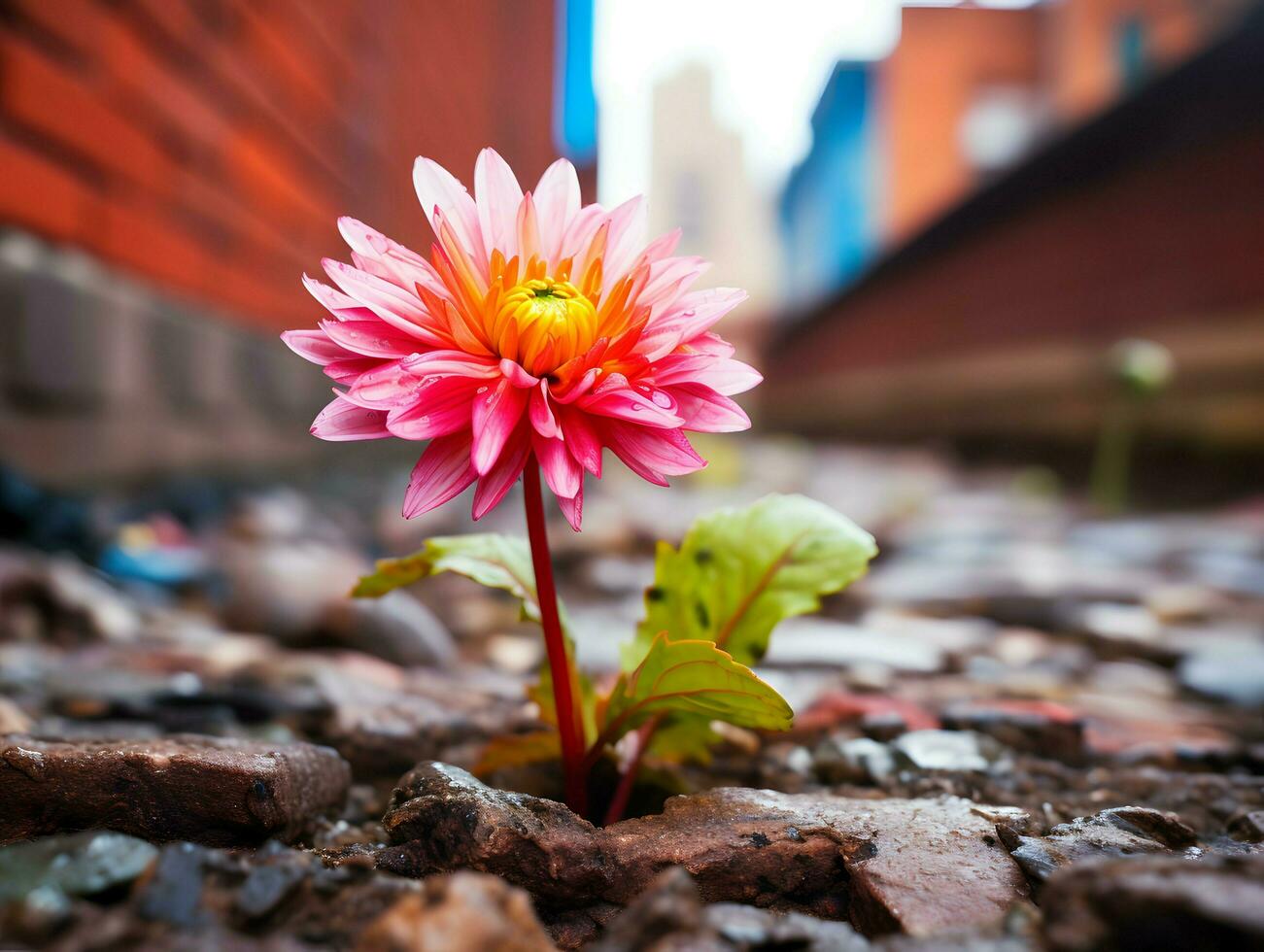 wall and flower ai generative photo