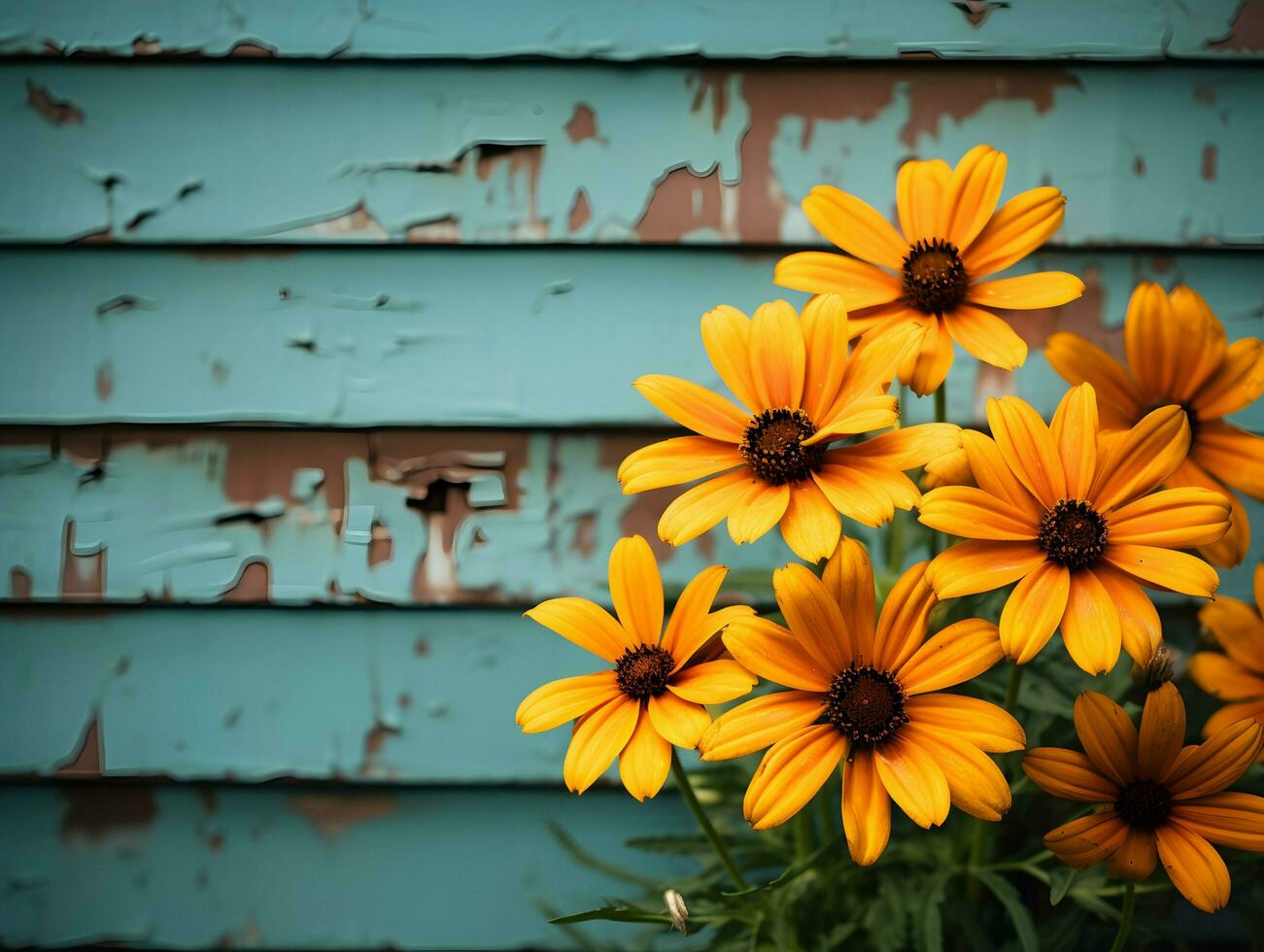 wall and flower ai generative photo