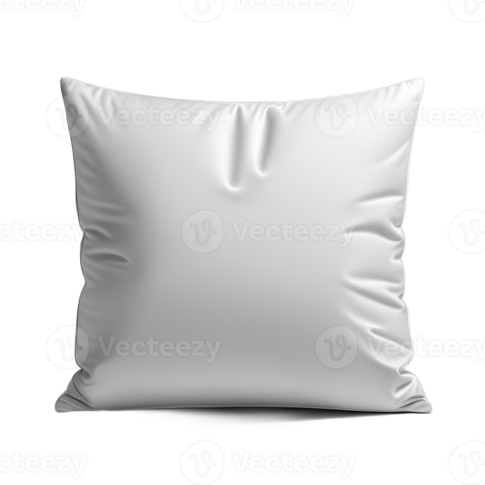 Illustration of white pillow on a transparent background. AI Generative png