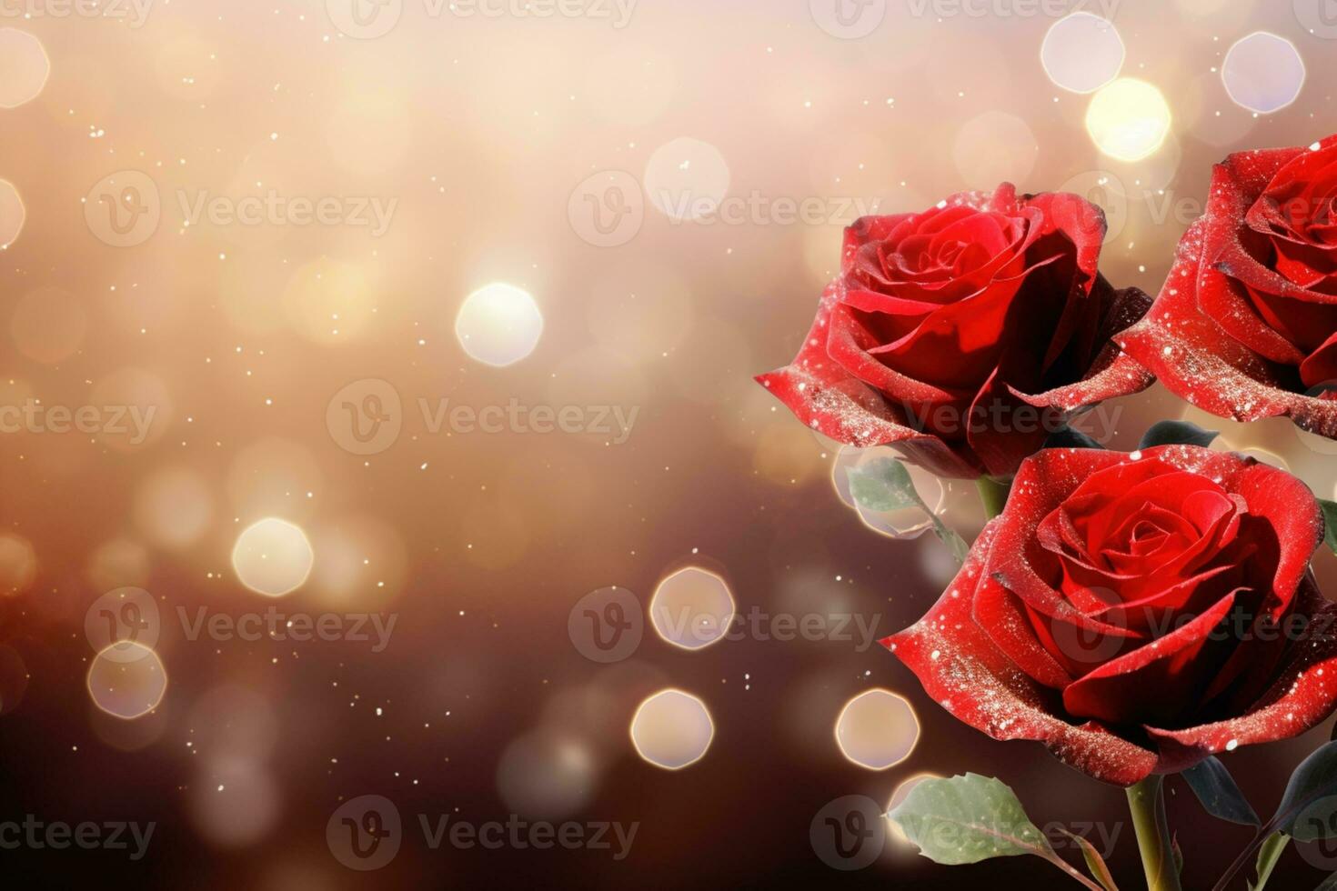 AI Generated Luxury Roses Background with Copy Space photo