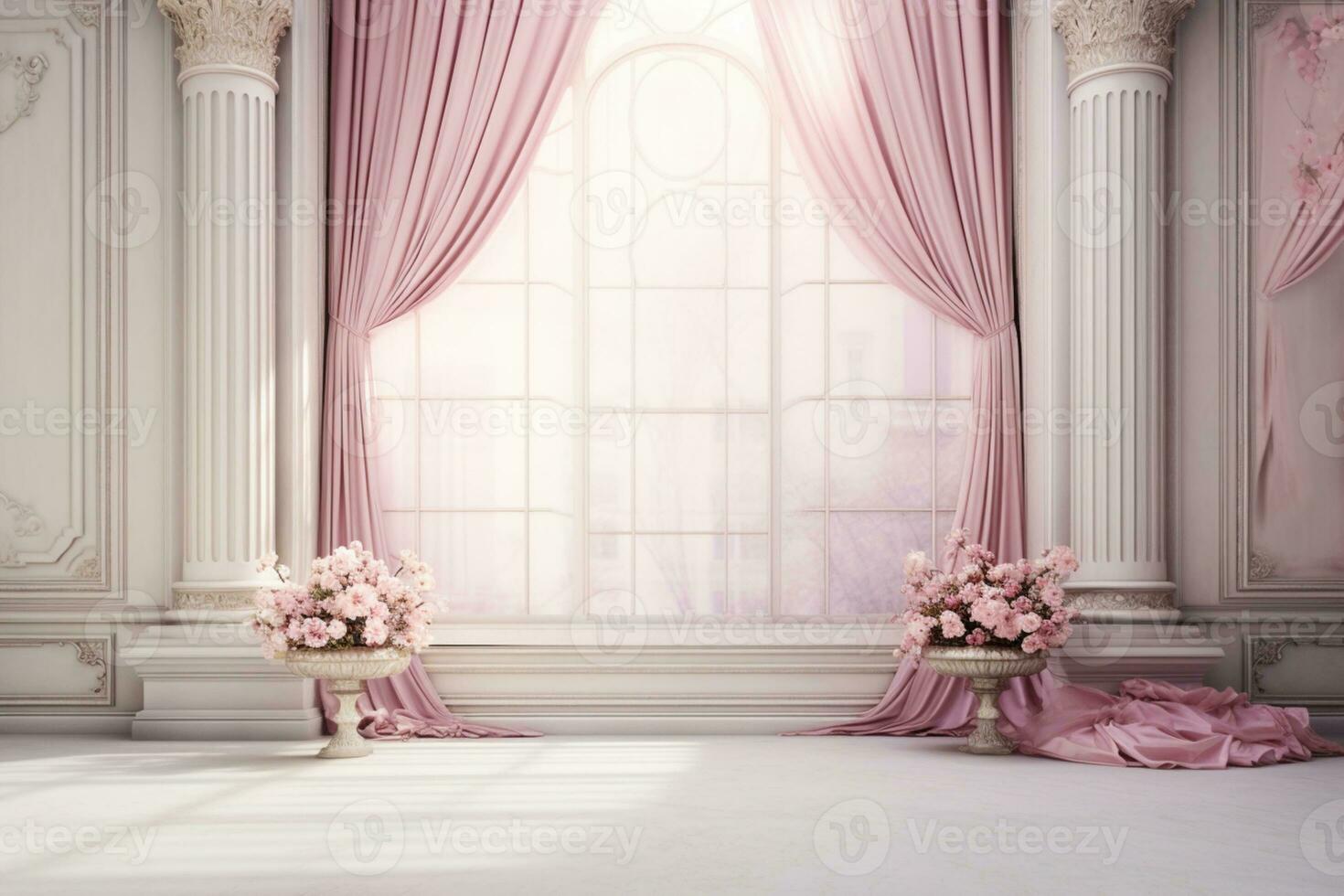 AI Generated wedding curtain background photo
