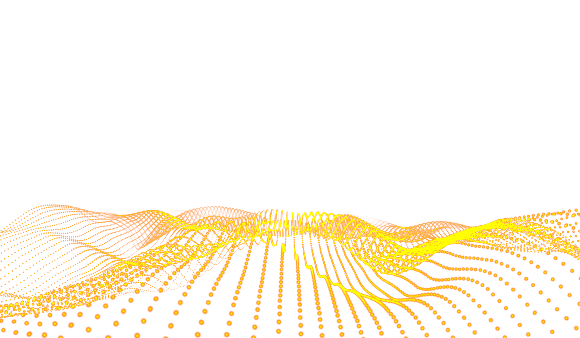 3D abstract digital technology yellow-orange light particles wave
