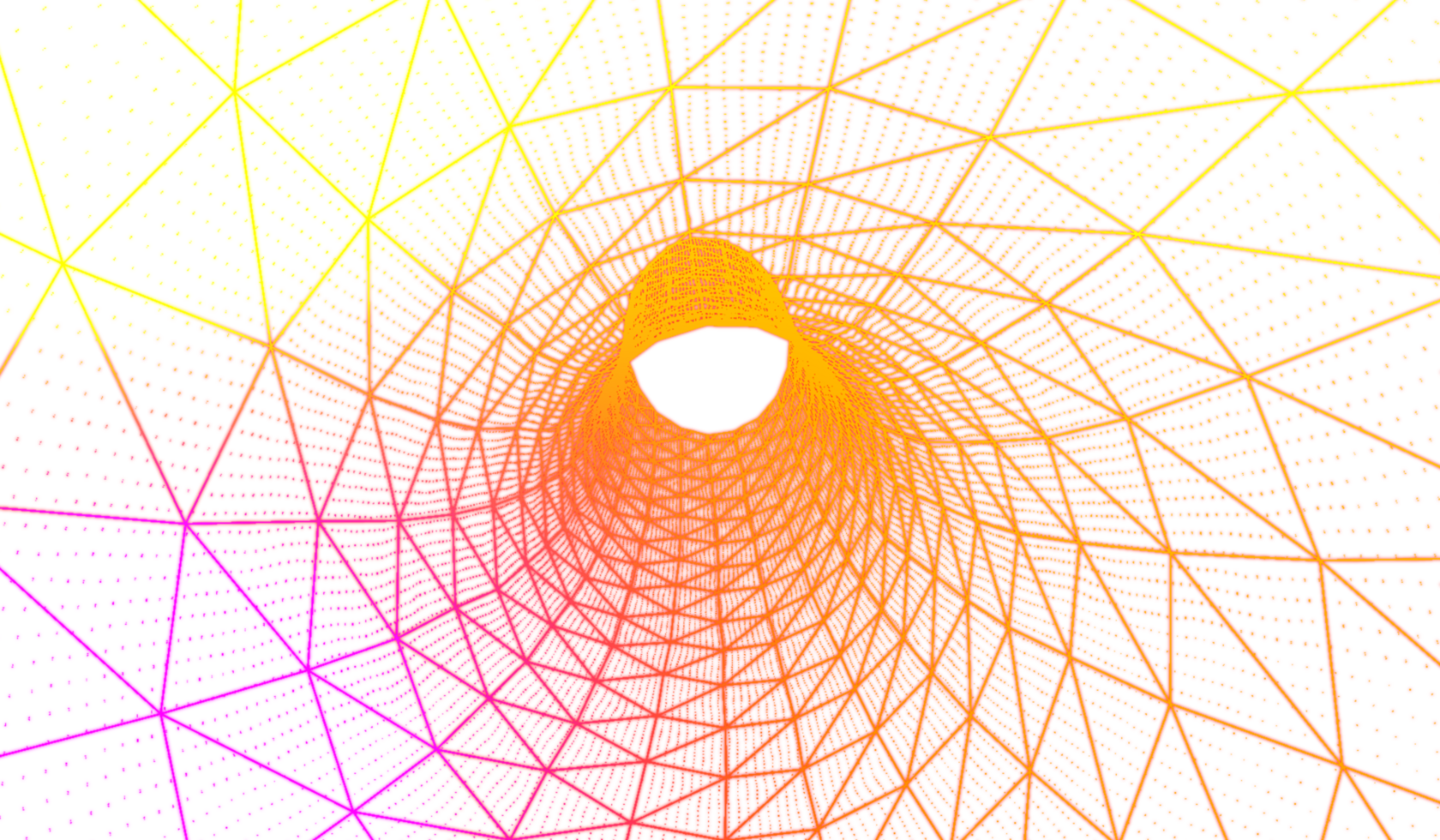 3D abstract digital technology yellow-orange light particles png