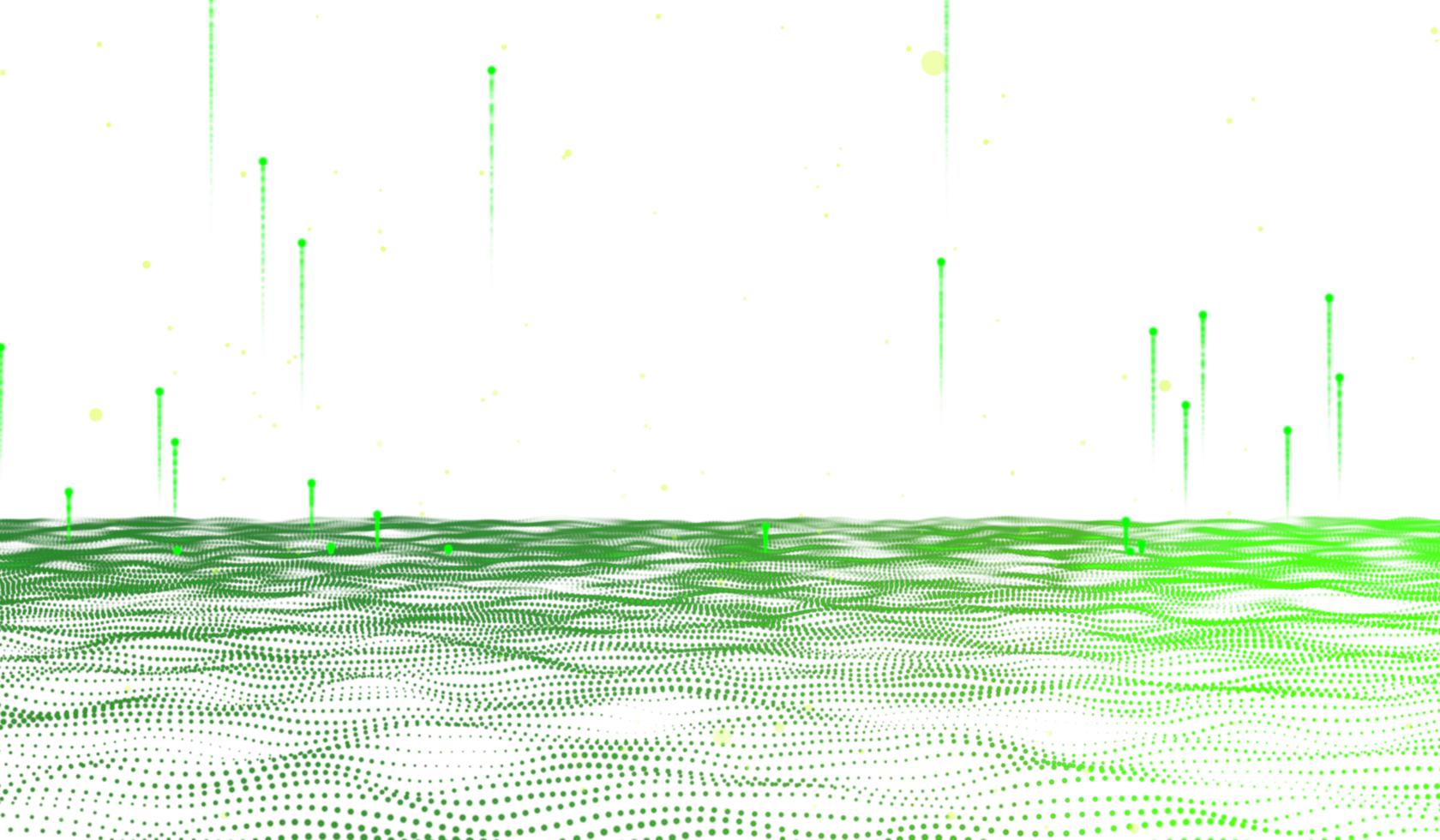 3D abstract digital technology green light particles png