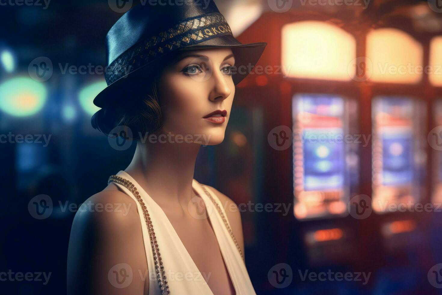 hermosa mujer casino. generar ai foto