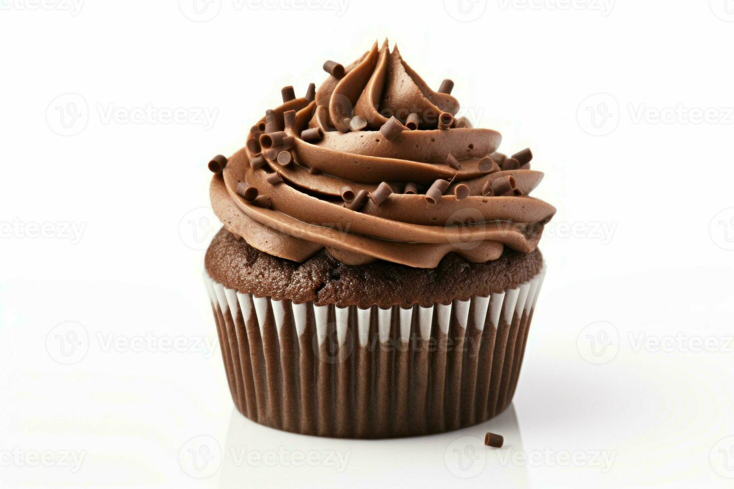 Attractive Chocolate cupcake banner. Generate Ai photo