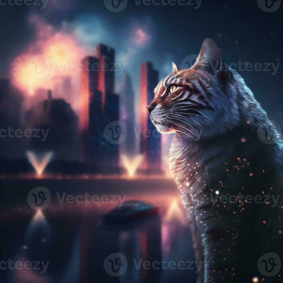 el gato es el símbolo de el año 2023 generativo ai foto