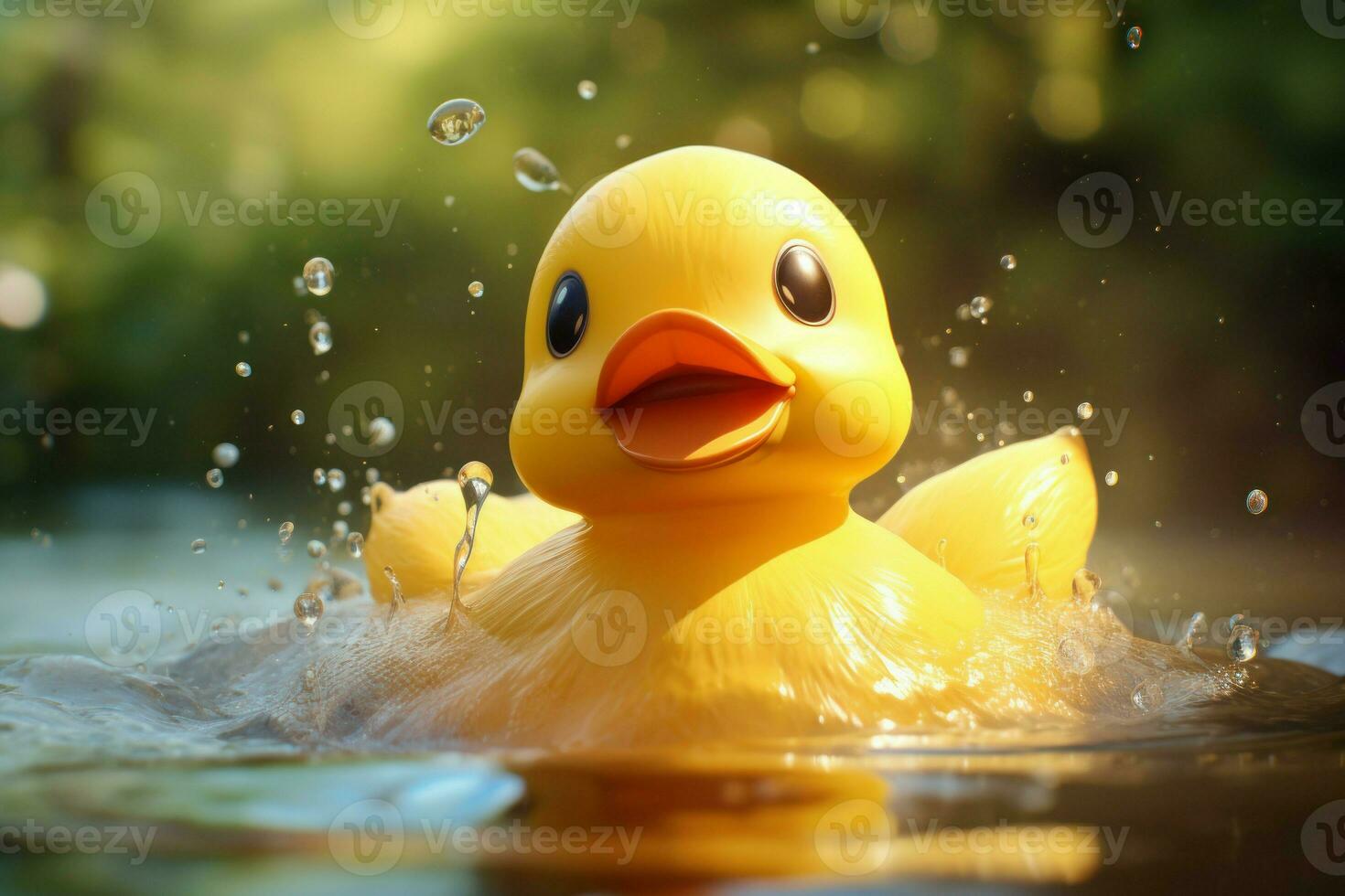 Playful Cute rubber duck. Generate Ai photo