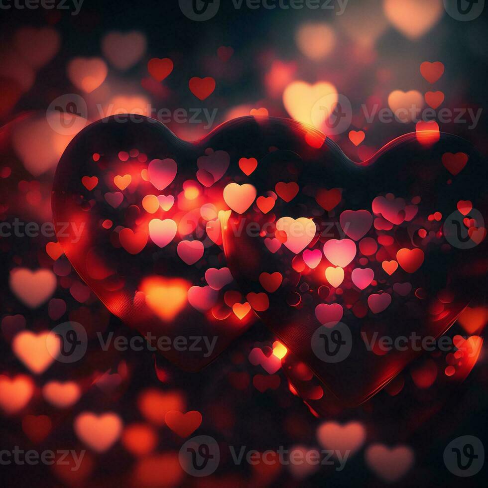Bright red hearts abstract background. Background with hearts Valentine's Day website headline. Generative AI, Generative AI photo