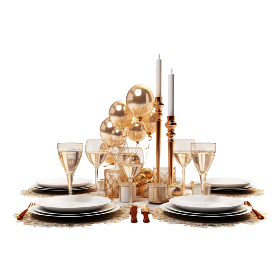 Table served for Christmas dinner in minimalistic decor    AI generated png