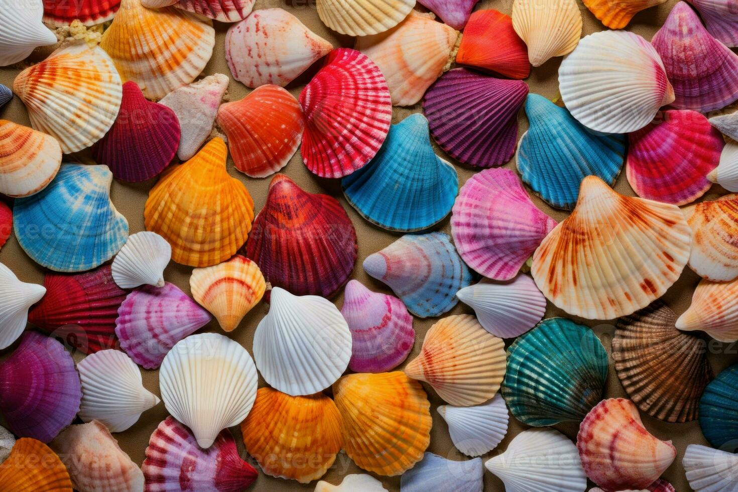 Iridescent Colorful seashell. Generate Ai photo
