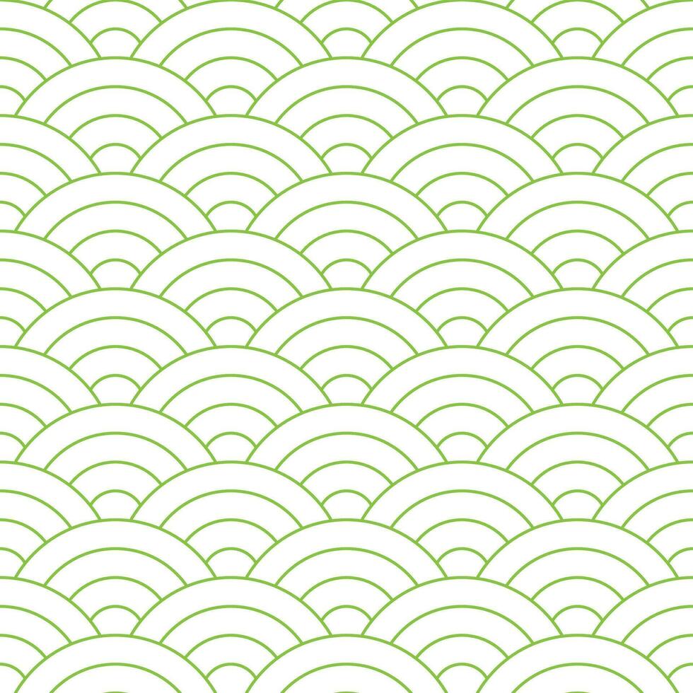 ligero verde japonés ola modelo antecedentes. japonés sin costura modelo vector. olas antecedentes ilustración. para ropa, envase papel, fondo, fondo, regalo tarjeta. vector