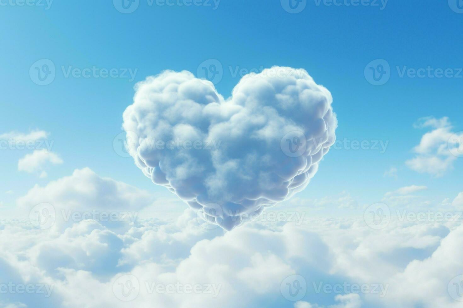Unique Cloud heart shaped. Generate Ai photo