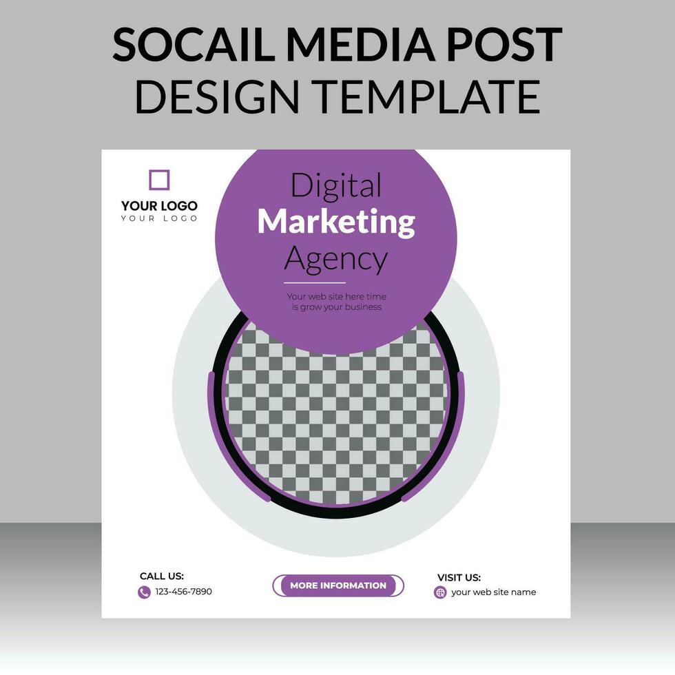 Digital Marketing Agency For Social Media post Template vector