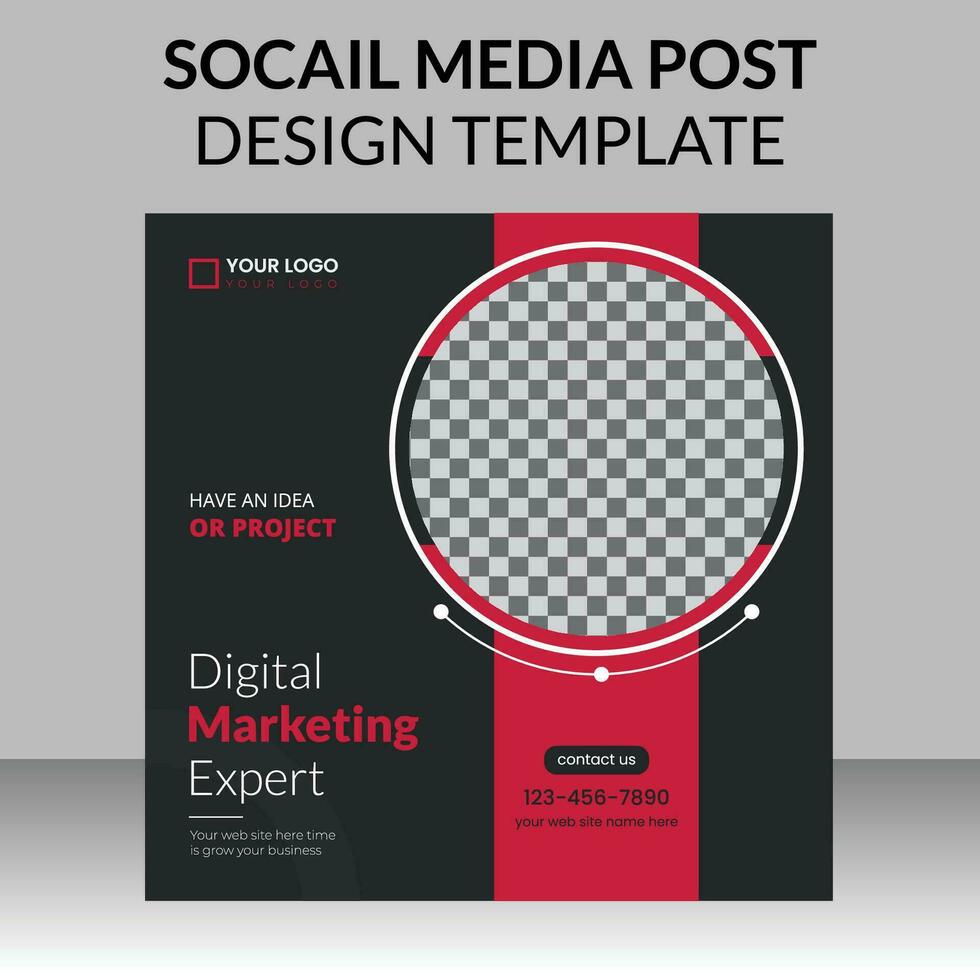 Digital Marketing Agency For Social Media post Template vector