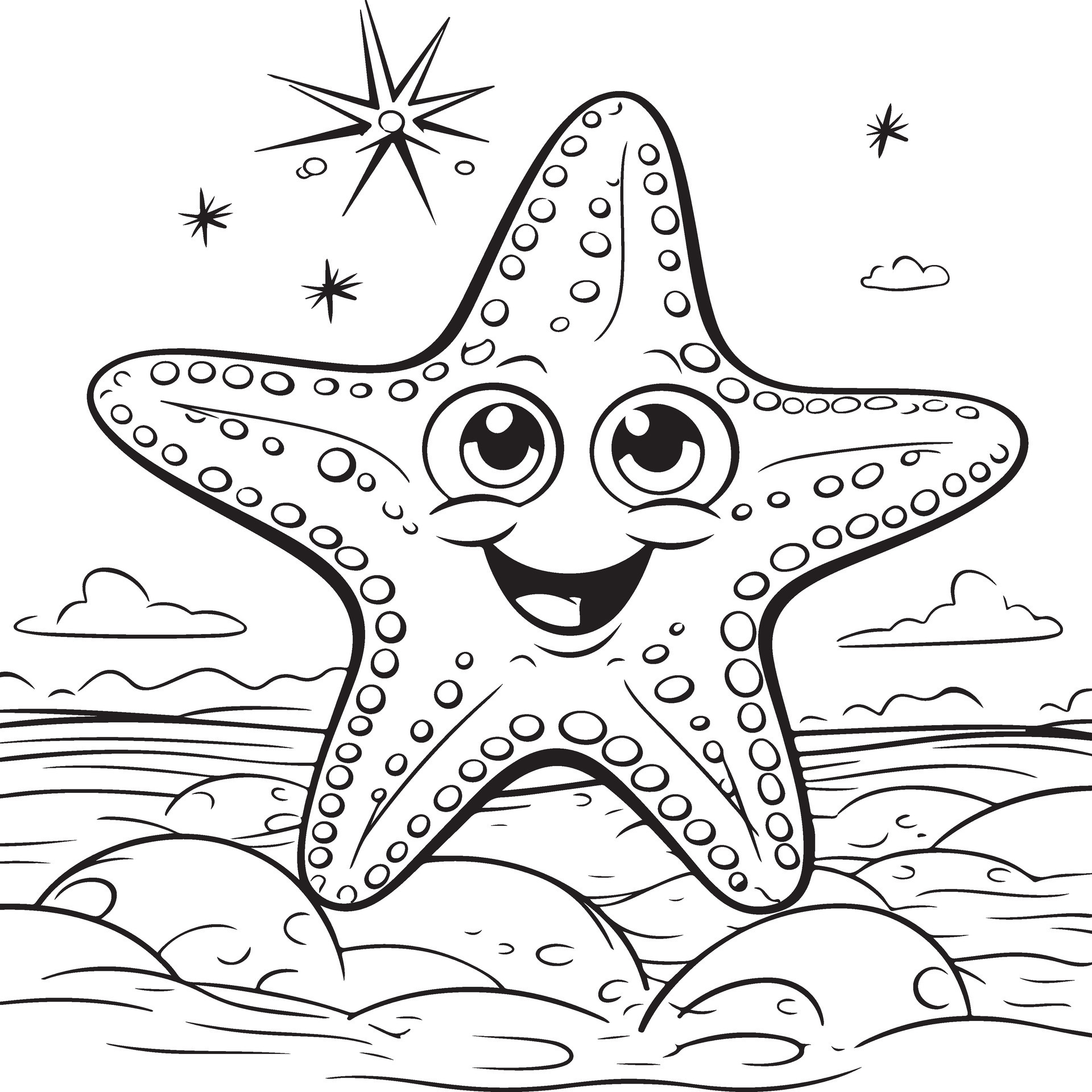 starfish coloring page 33167435 Vector Art at Vecteezy