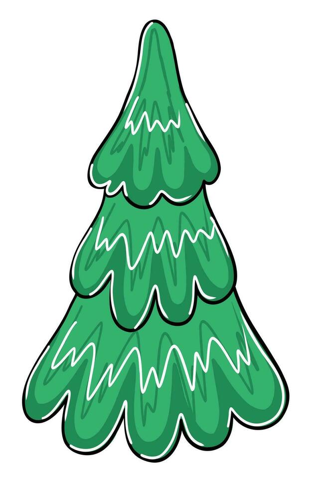 Christmas tree in cartoon style vector