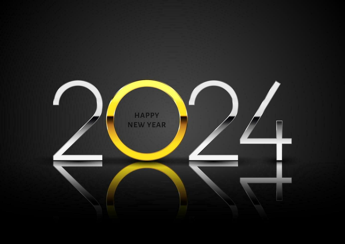 elegant silver and gold Happy New Year background vector