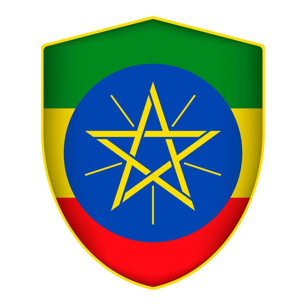 Ethiopia flag in shield shape. Vector illustration. 33168485 Vector Art at  Vecteezy