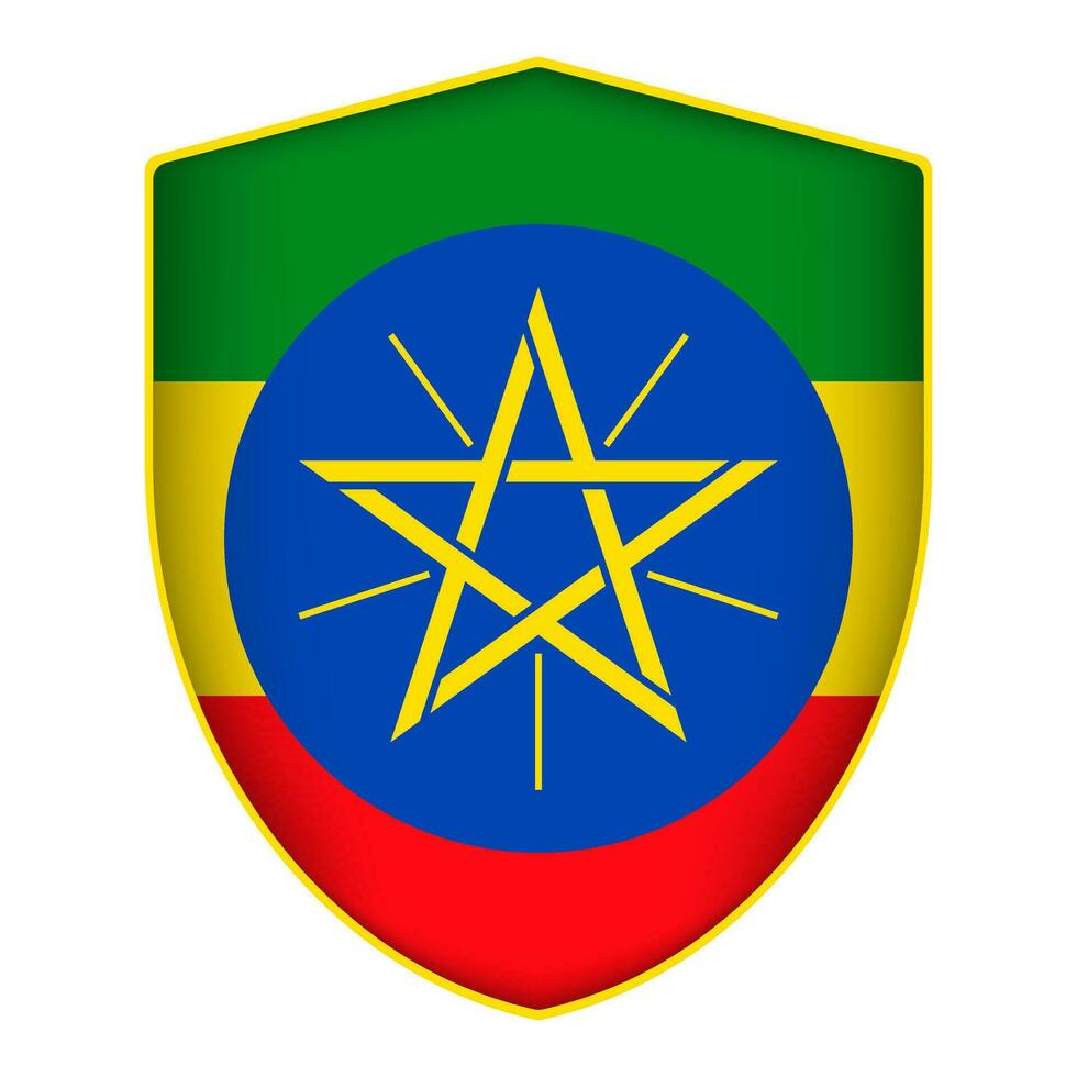 Ethiopia flag in shield shape. Vector illustration. 33168485