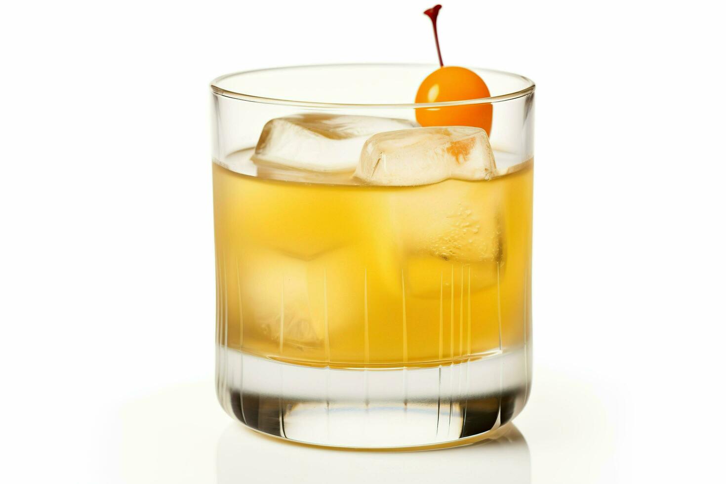 Closeup glass of whiskey sour cocktail. ai generative photo