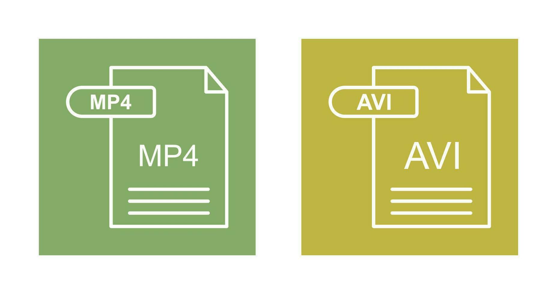 MP4 and AVI  Icon vector