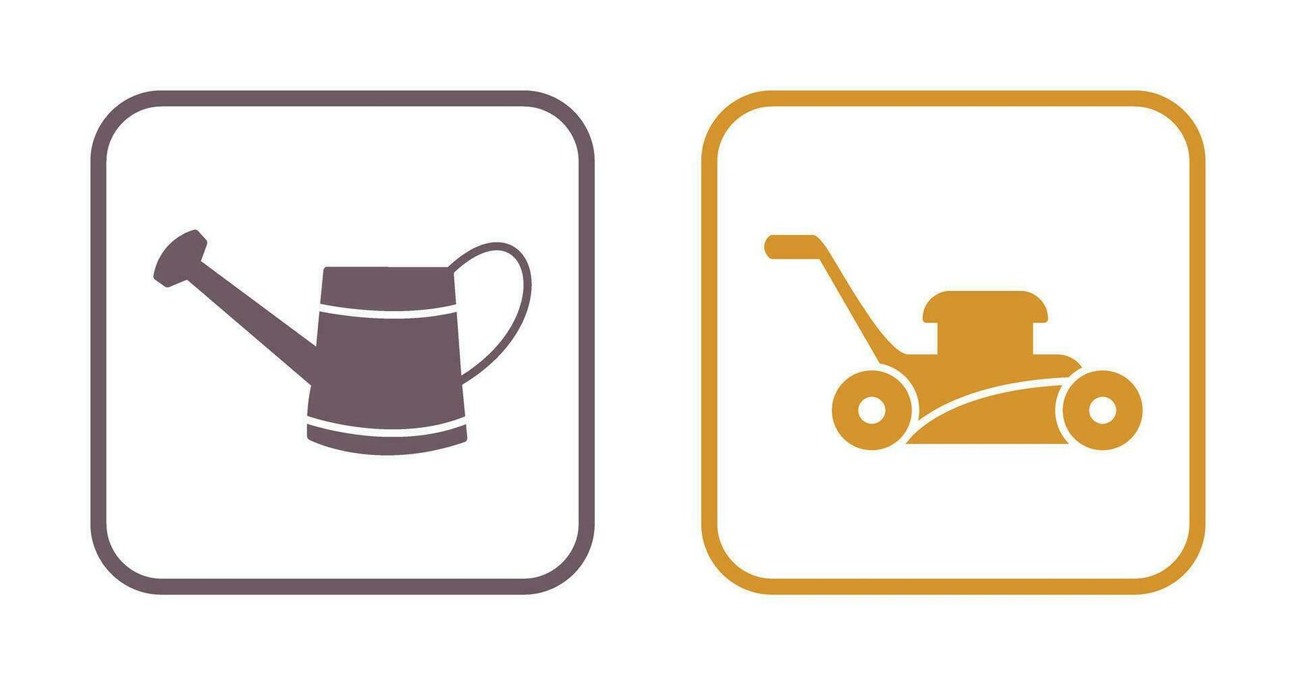 Watering tool and Lawn Mower Icon vector