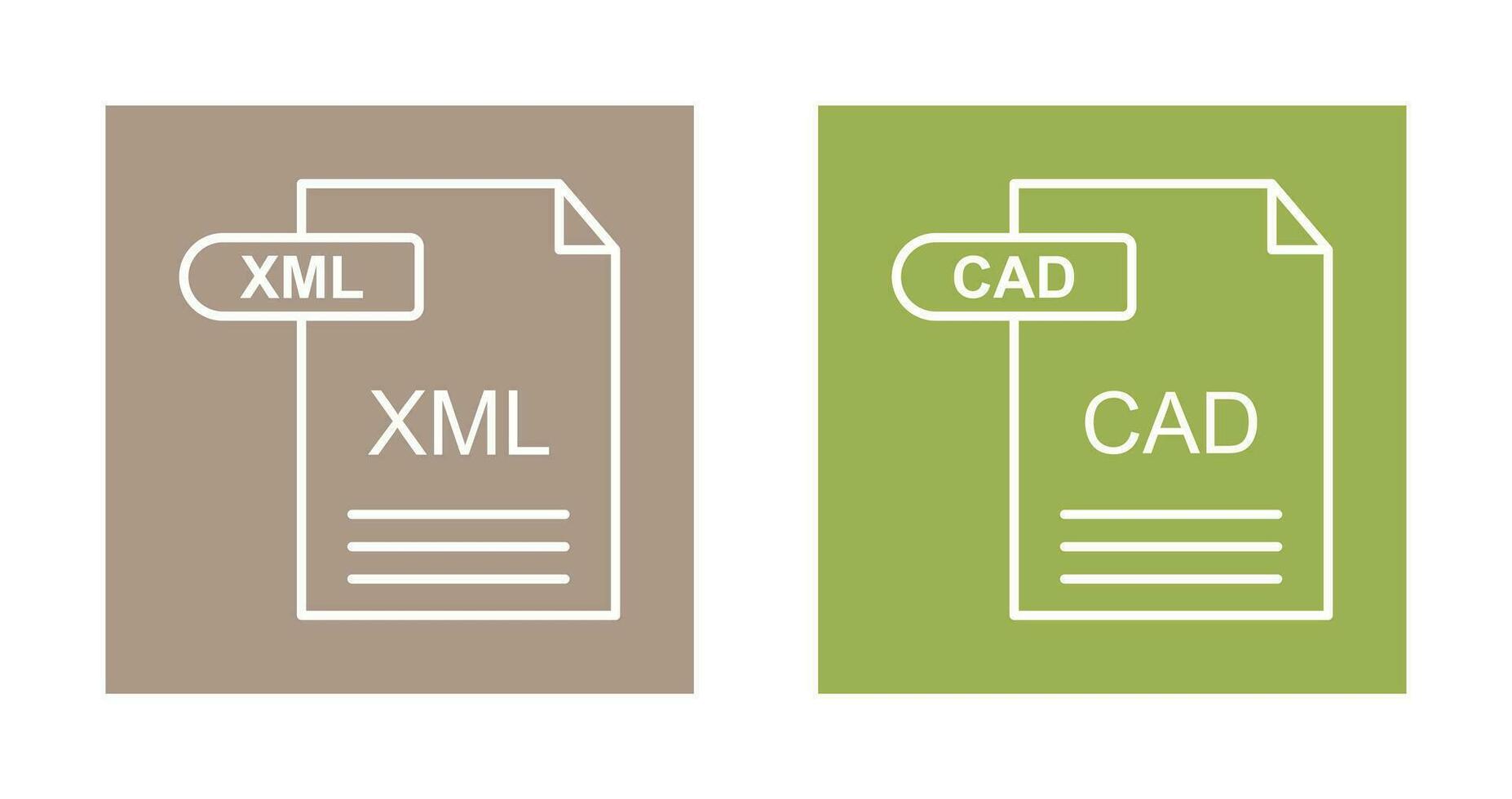 XML and CAD Icon vector