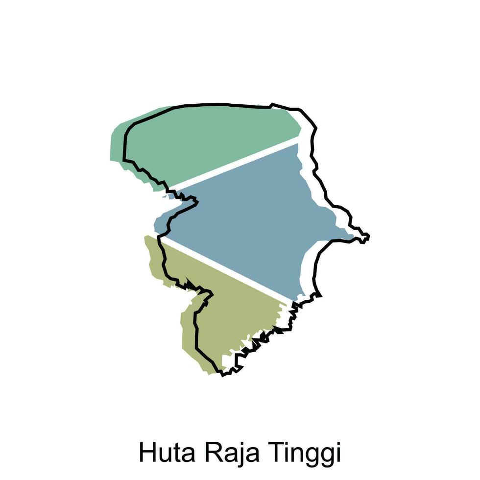 Map of Huta Raja Tinggi City Vector Illustration, Isolated on White Background, illustration design template, suitable for your company