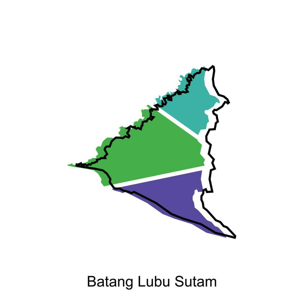 Map City of Batang Luba Sutam High detailed illustration design, North Sumatra map, World map country vector illustration template