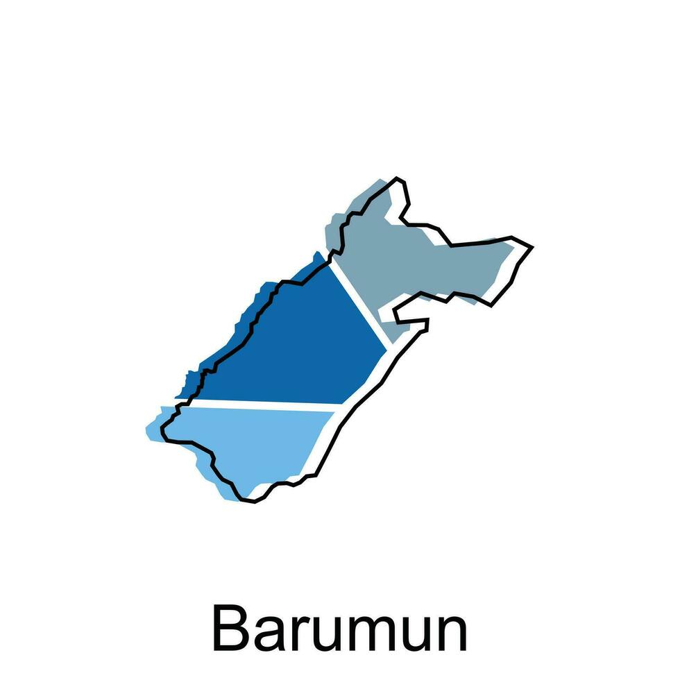 Map of Barumun City Vector Illustration, Isolated on White Background, illustration design template, suitable for your company
