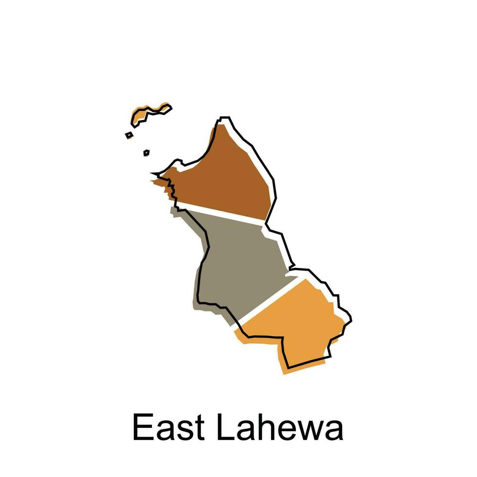 Map of East Lahewa City Vector Illustration, Isolated on White Background, illustration design template, suitable for your company