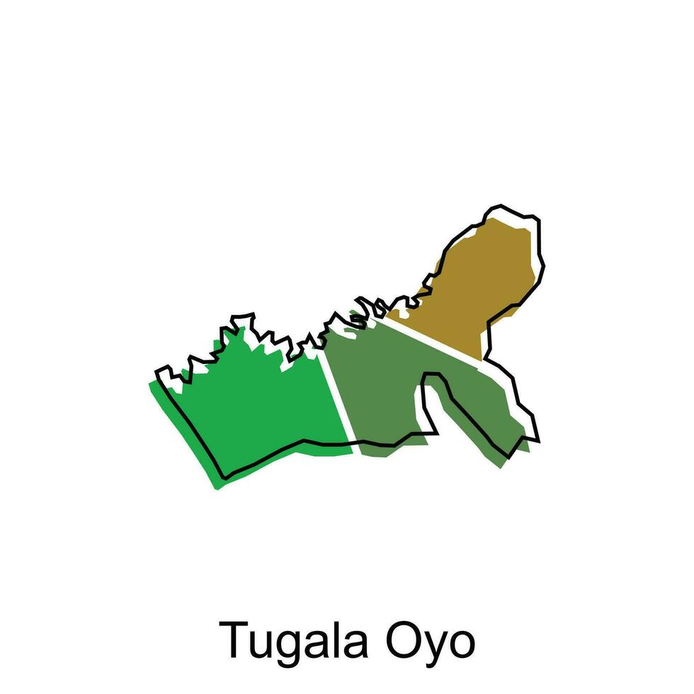 Map of Tugala Oyo City Vector Illustration, Isolated on White Background, illustration design template, suitable for your company