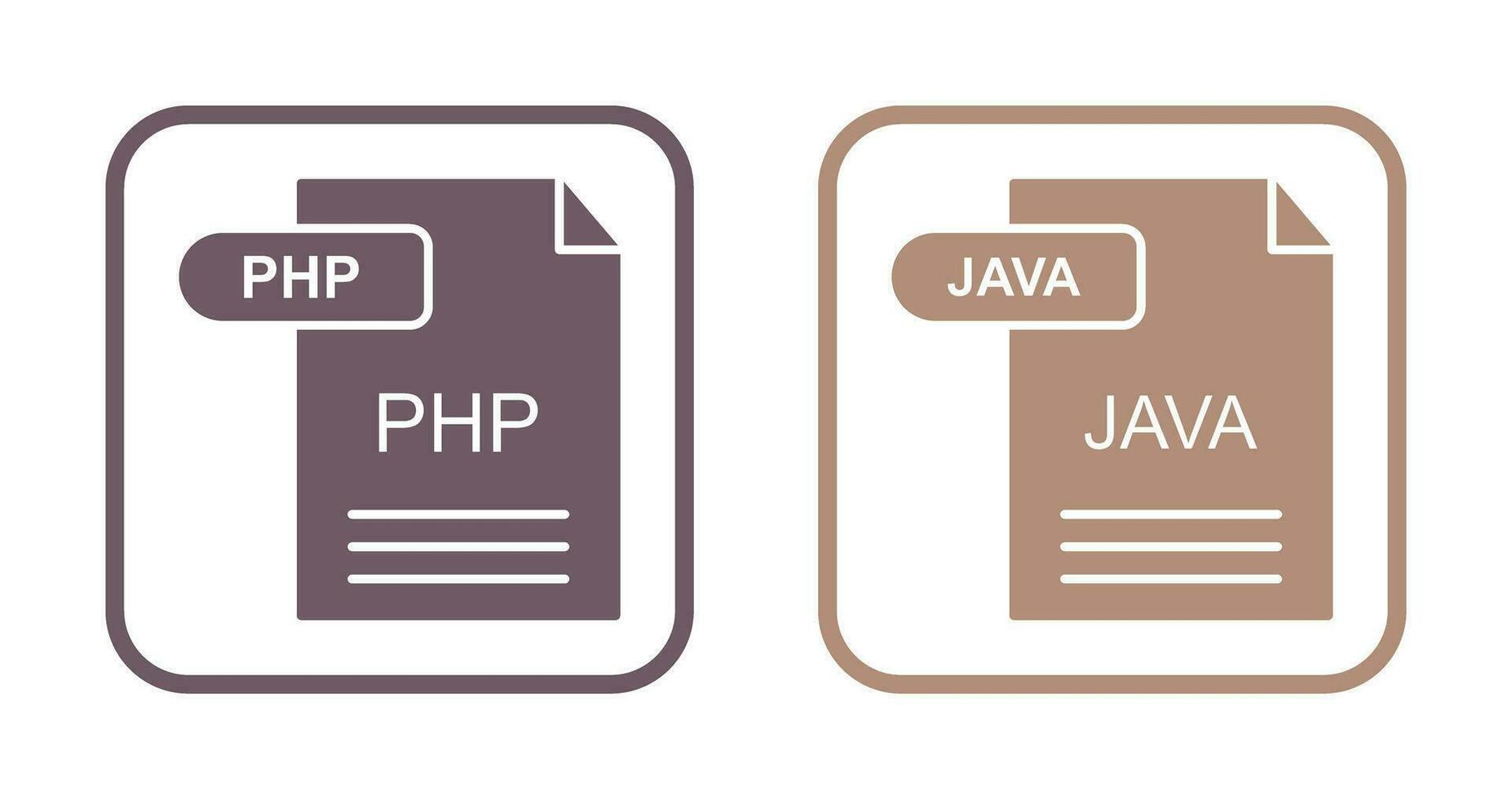 php y Java icono vector