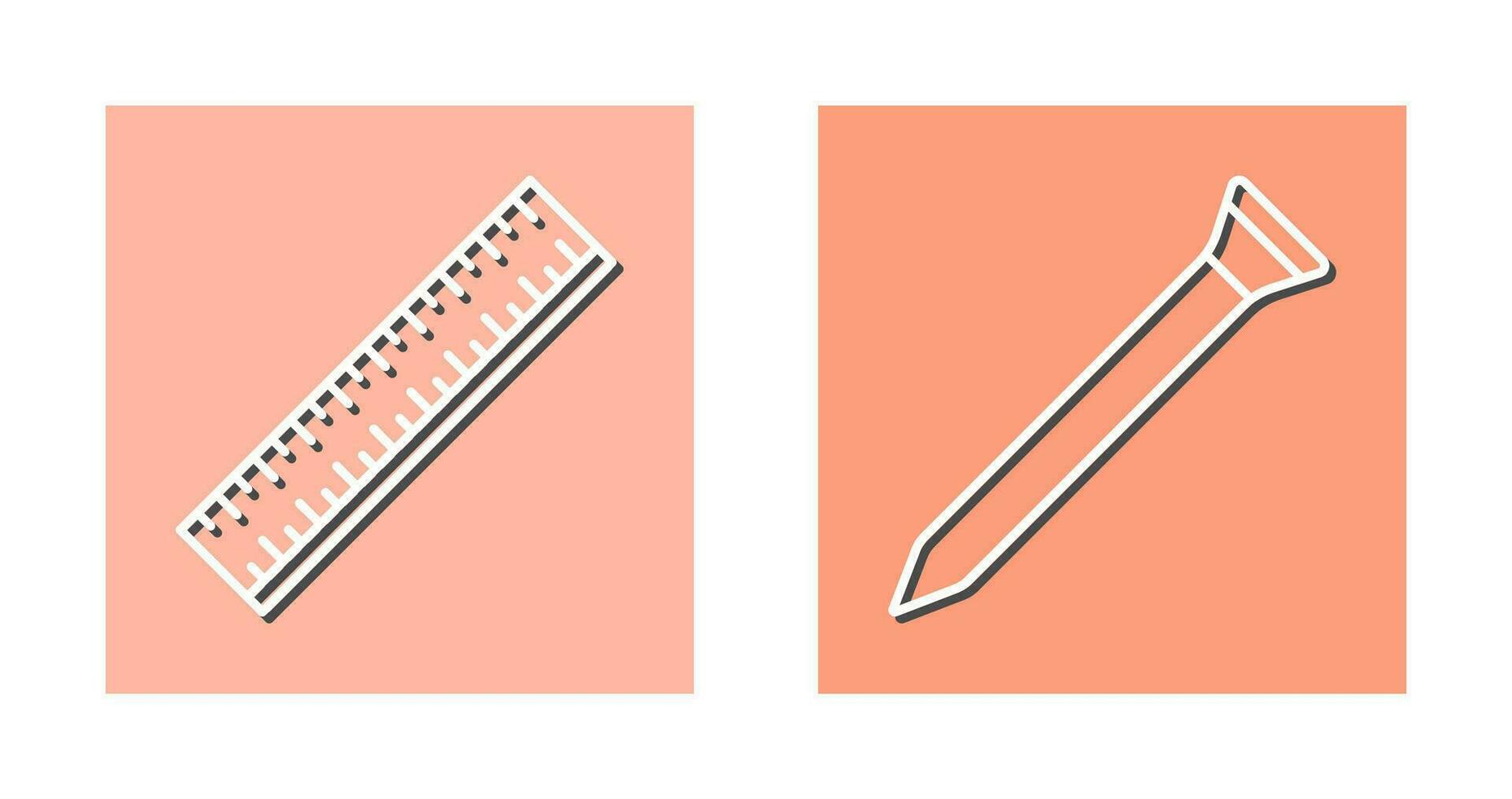 Ruler and Nail Icon vector