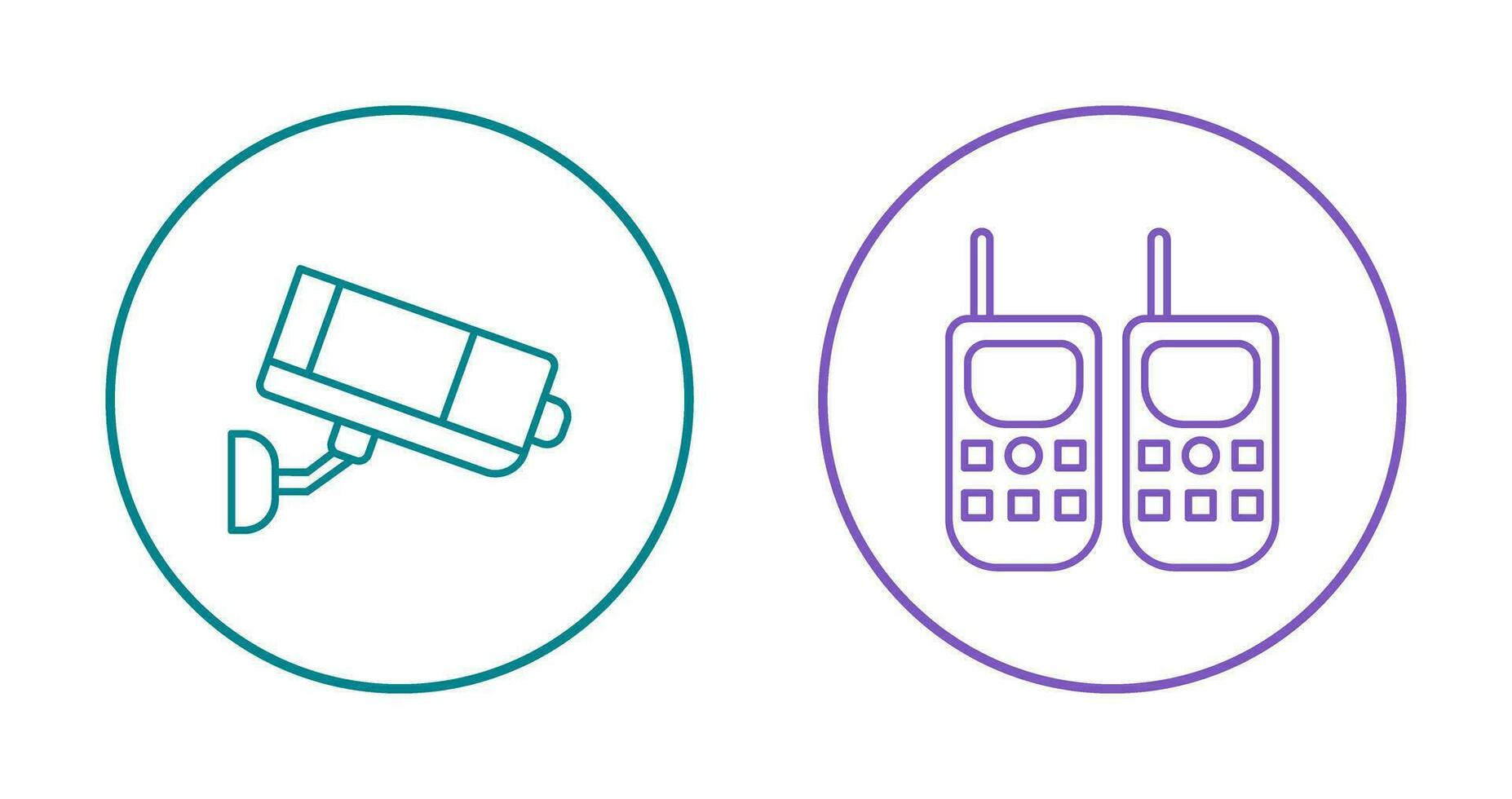 CCTV Camera and Walkie Talkie Icon vector