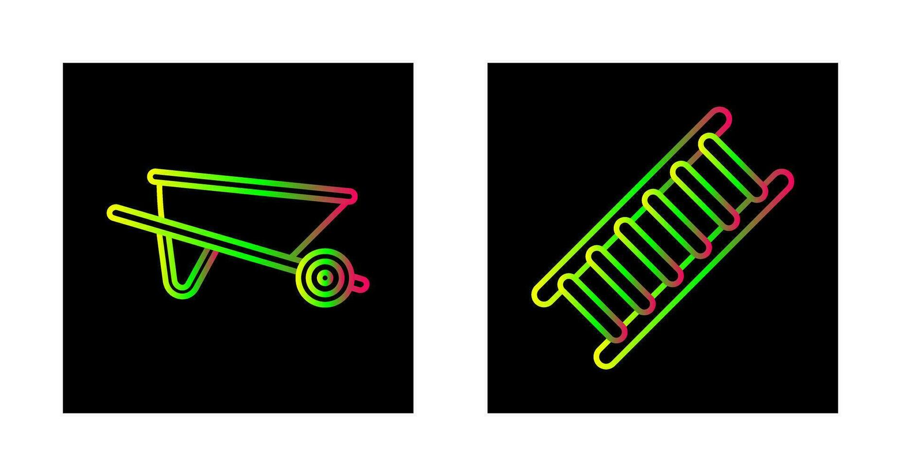 Wheelbarrow and ladder Icon vector