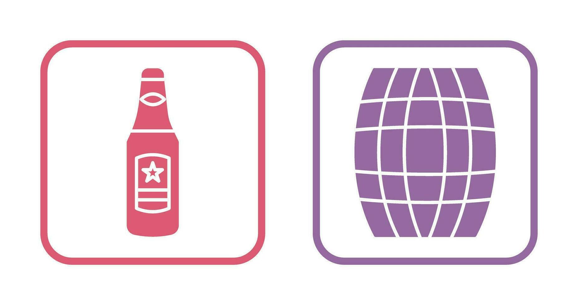 Beer Bottle and Barrel Icon vector