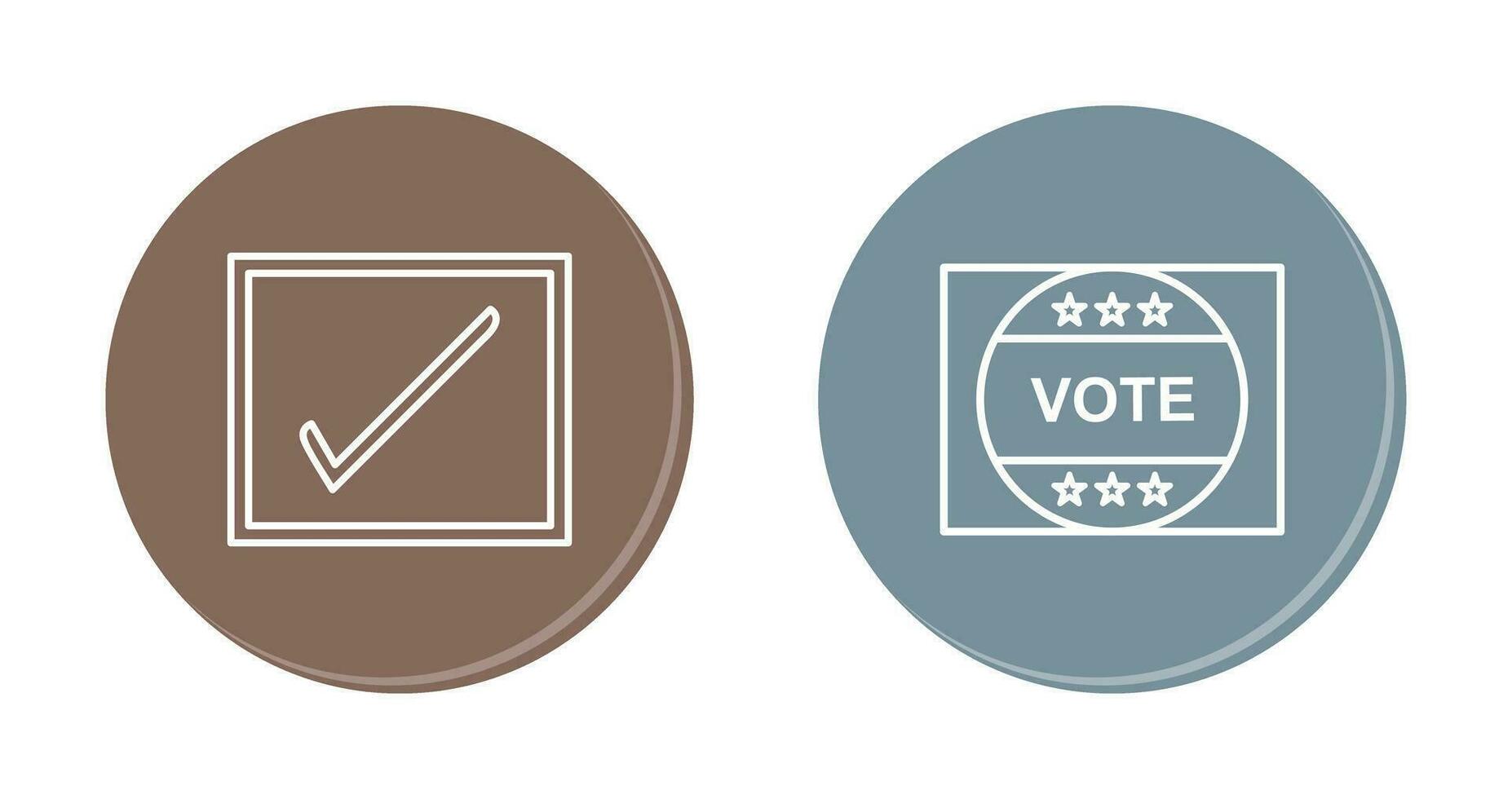 caja y votar pegatina icono vector