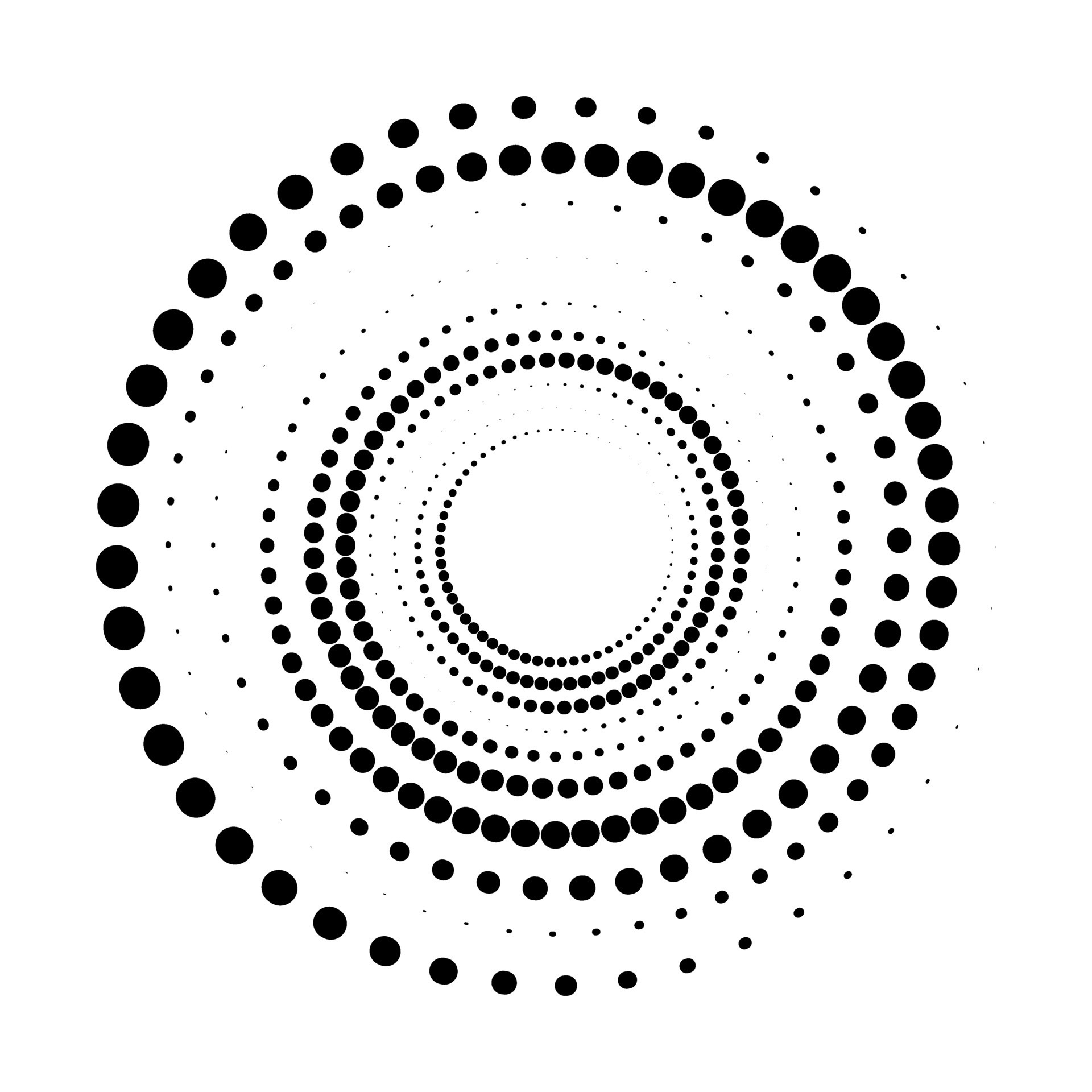Spiral Dotted design logo. Spinning Circle shape. Vector illustration