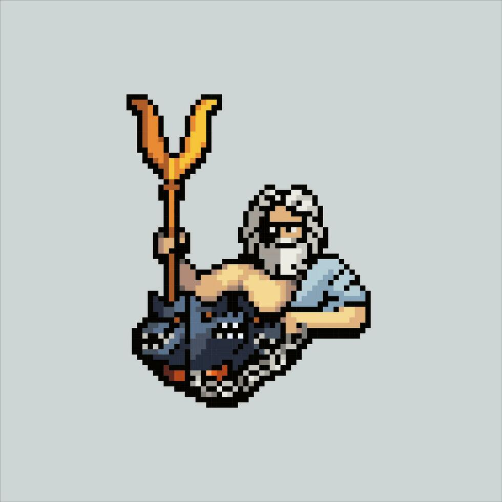 Pixel art illustration Hades. Pixelated Greek Hades. Greek Mythology Hades pixelated for the pixel art game and icon for website and video game. old school retro. vector