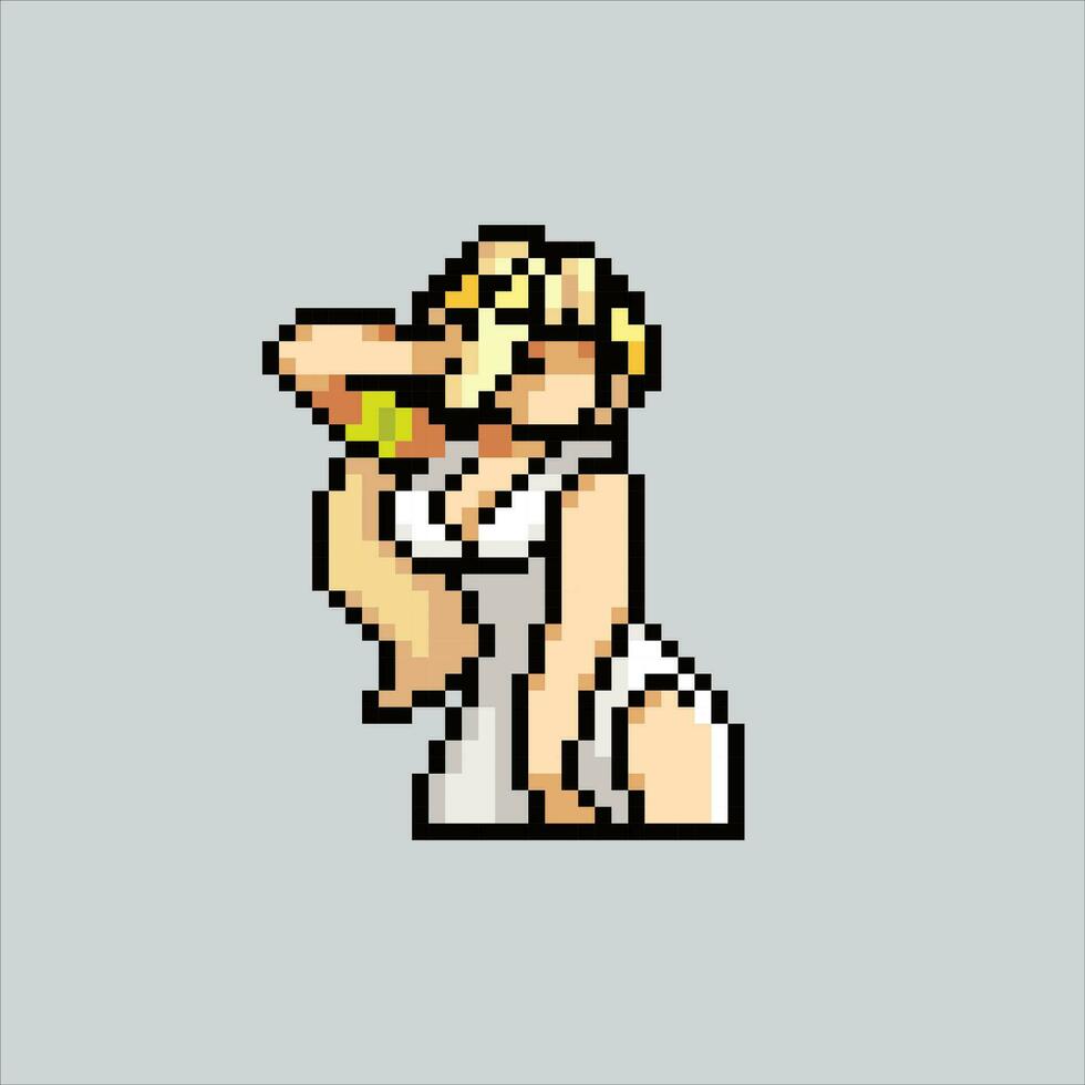 Pixel art illustration Aphrodite. Pixelated Greek Aphrodite. Greek Mythology Aphrodite pixelated for the pixel art game and icon for website and video game. old school retro. vector