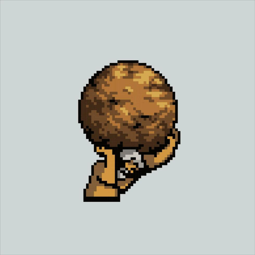 Pixel art illustration Atlas. Pixelated Greek Atlas. Greek Mythology Atlas pixelated for the pixel art game and icon for website and video game. old school retro. vector