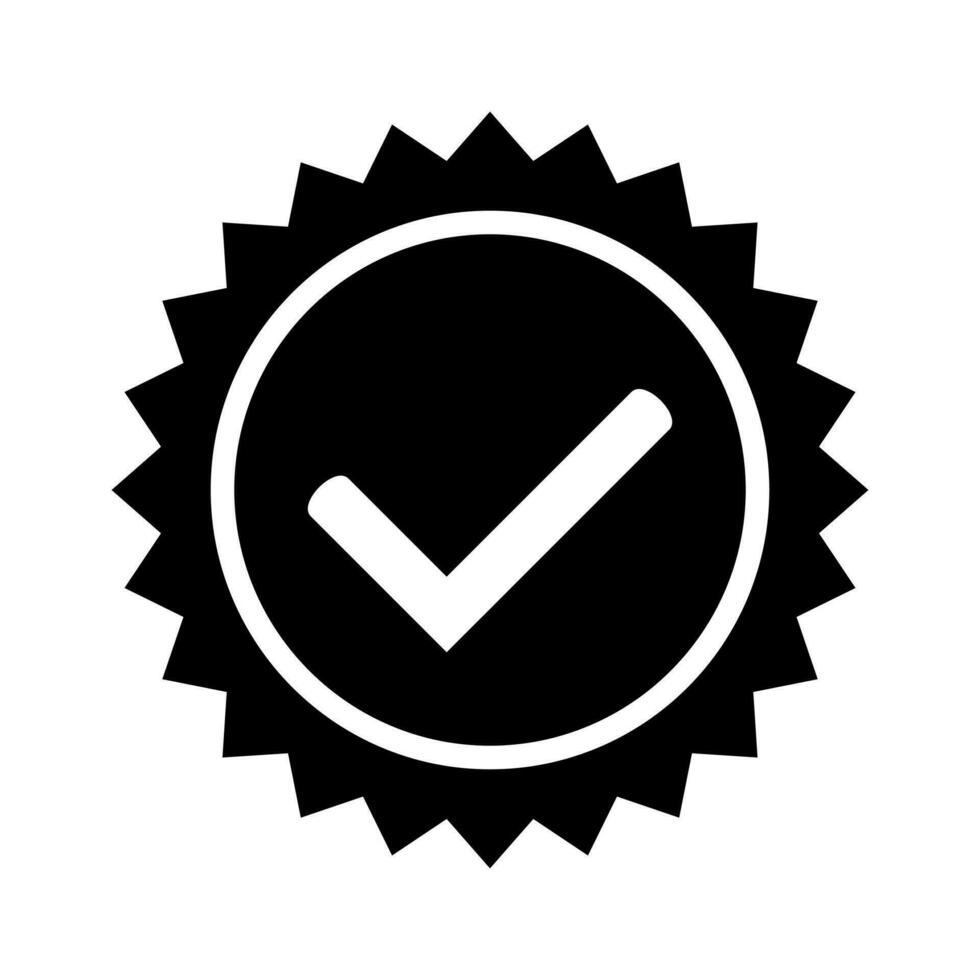 Yes round stamp icon. Seal with check mark icon. Symbol of approval. Approved icon. vector