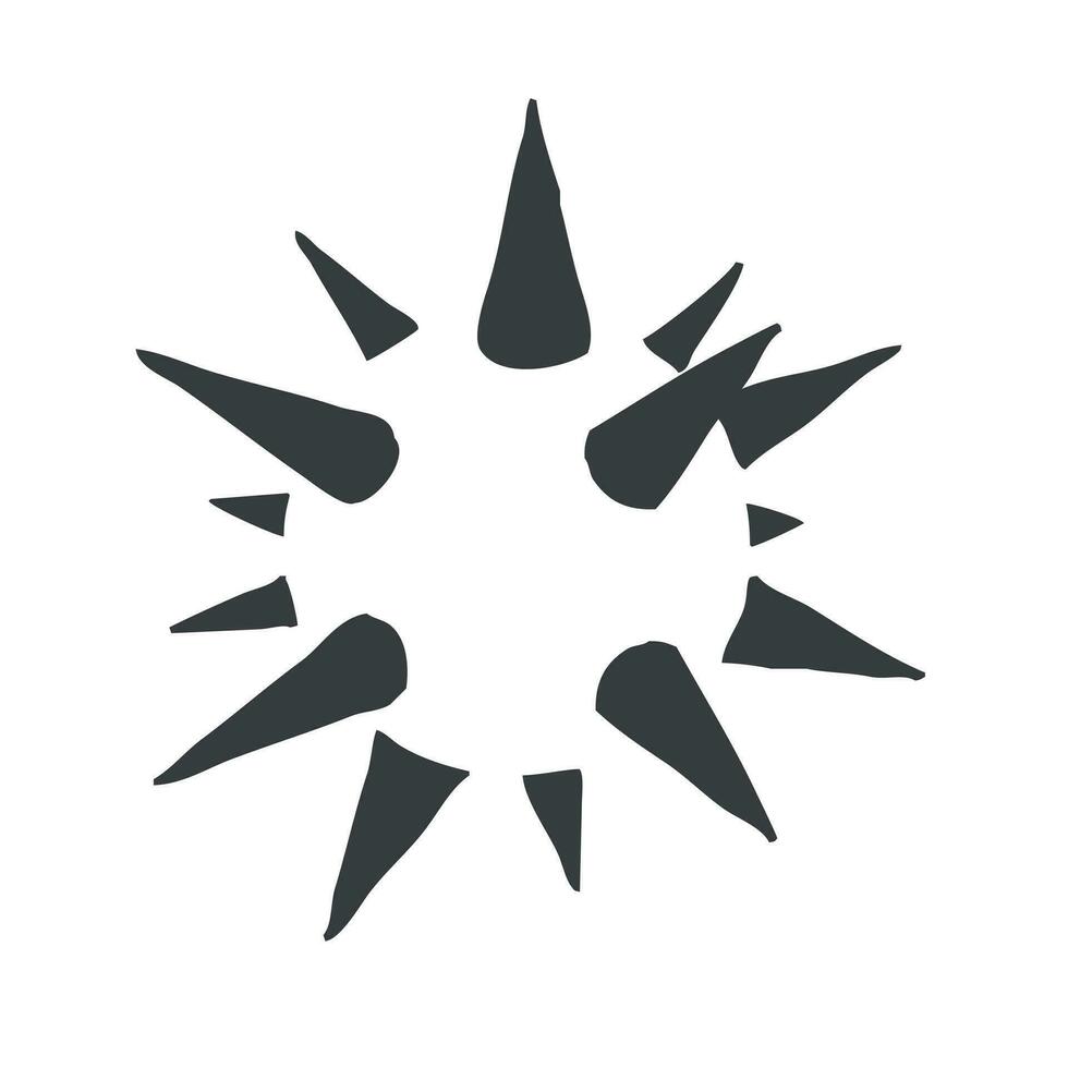 Sphere with sharp spikes. Mace head vector