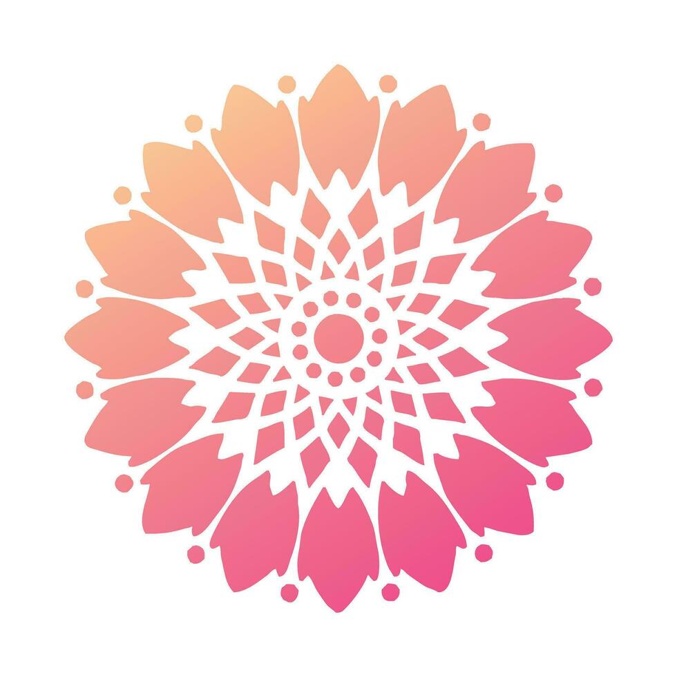 Abstract bright circular graphic flower vector