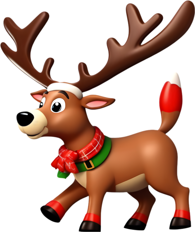 A Santa Claus's reindeer painting. AI-Generated. png