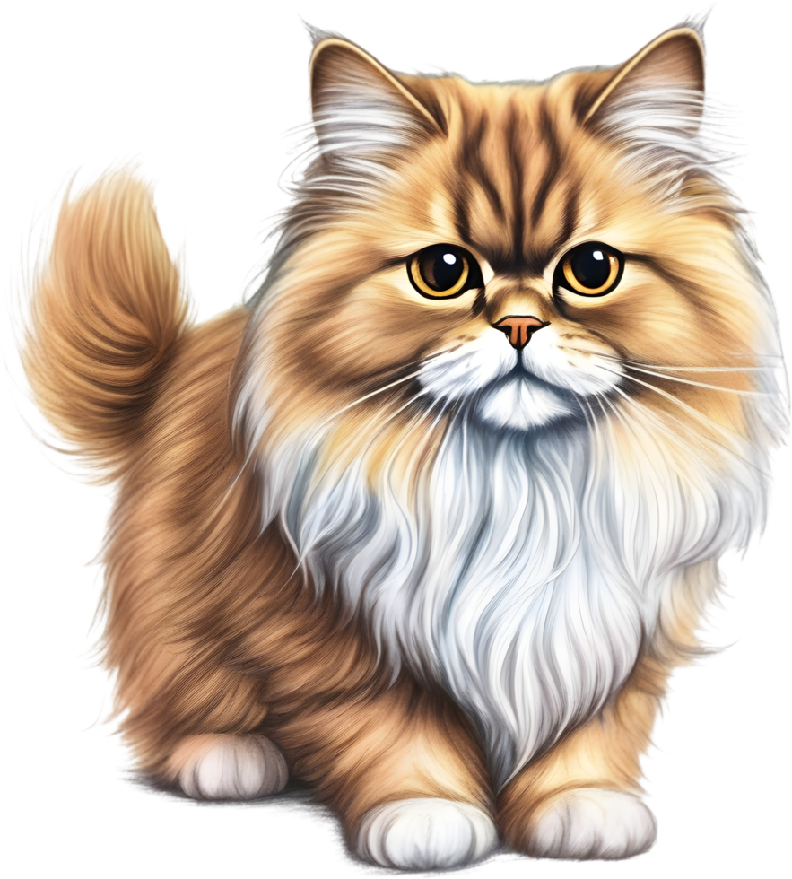 A sketch of a Persian cat. AI-Generated. AI-Generated. png