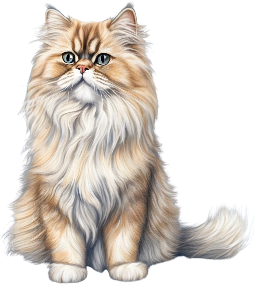 A sketch of a Persian cat. AI-Generated. AI-Generated. png